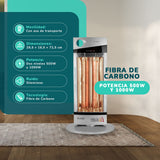 Estufa Eléctrica Fibra de Carbono KENDAL 1000W Oscilante Calefactor Silver