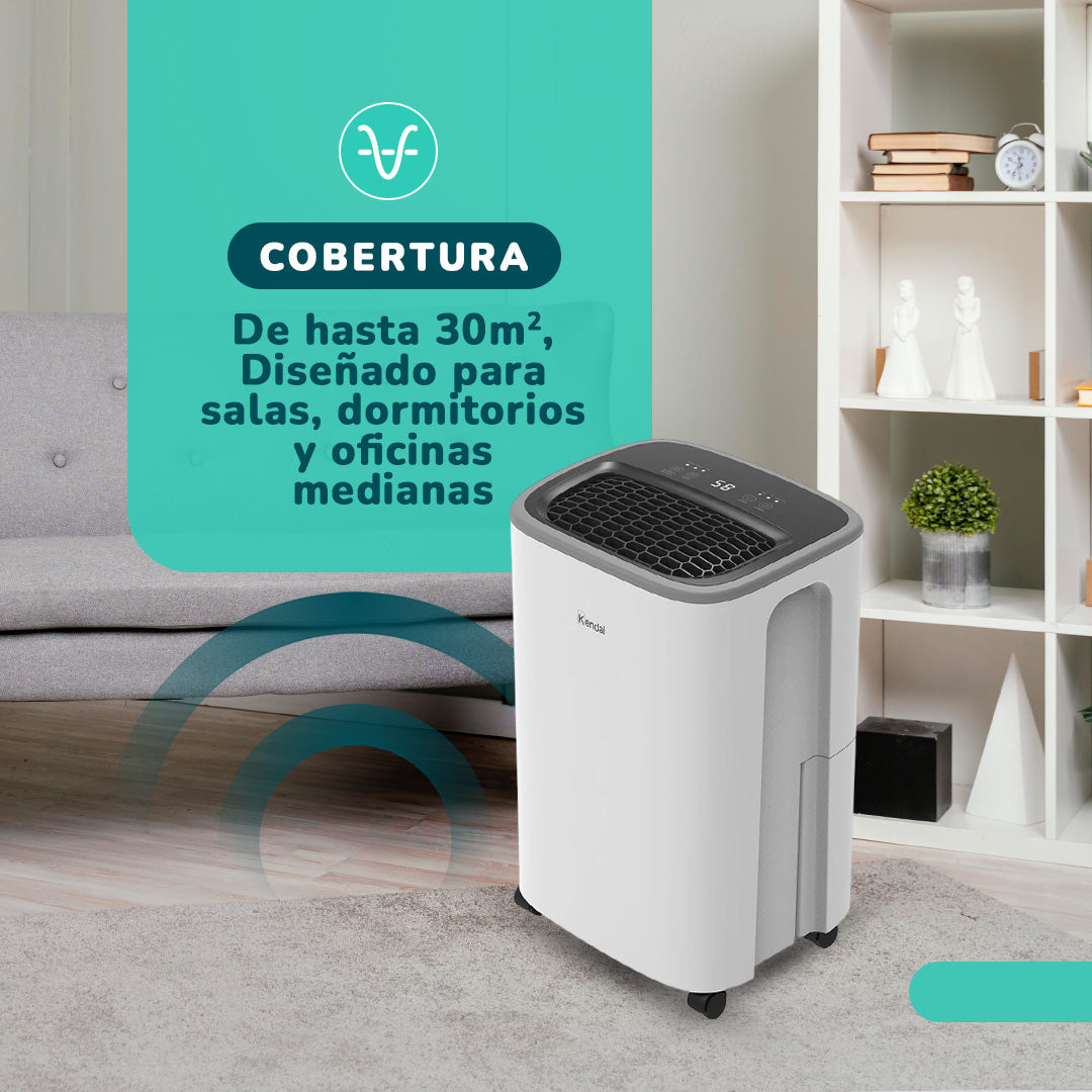 Deshumedecedor y Purificador de Aire  KENDAL 12 Litros Potencia 190W  Cobertura 30m2