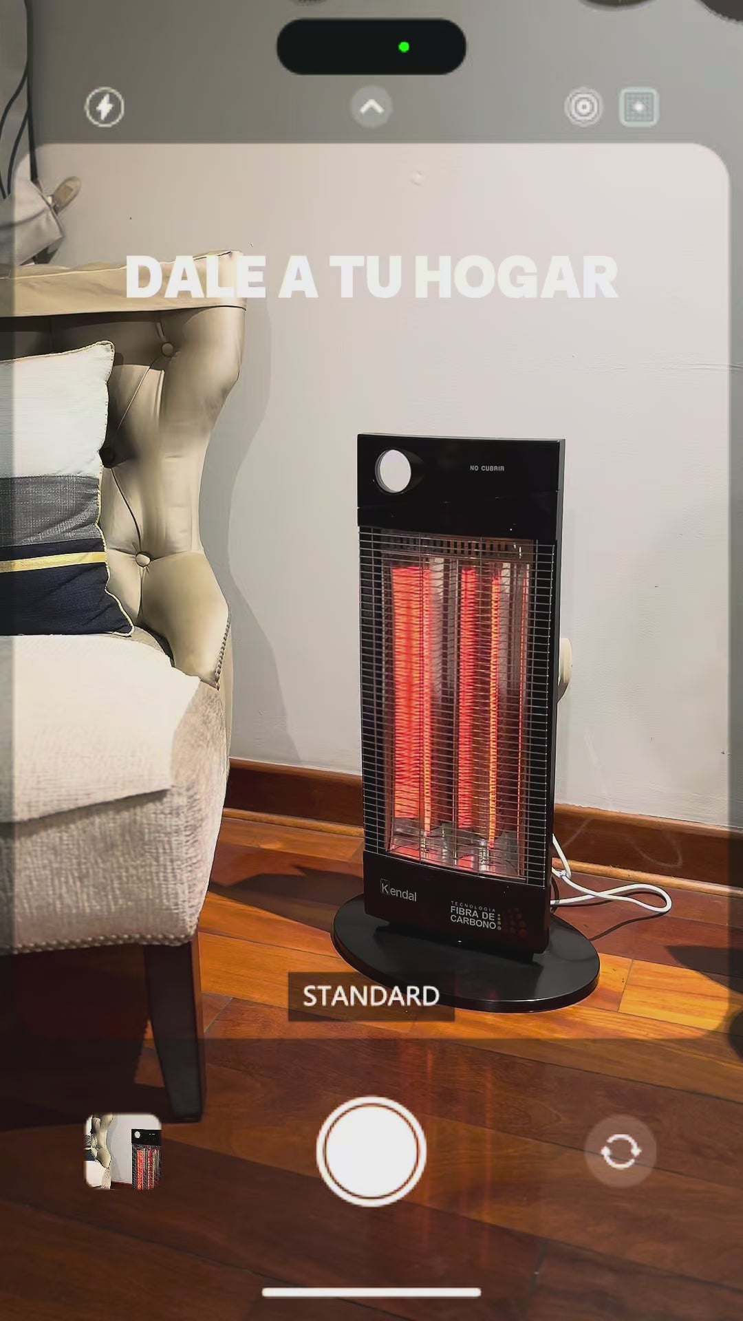 Estufa Eléctrica Fibra Carbono KENDAL Potencia 1000w Cobertura 16m2