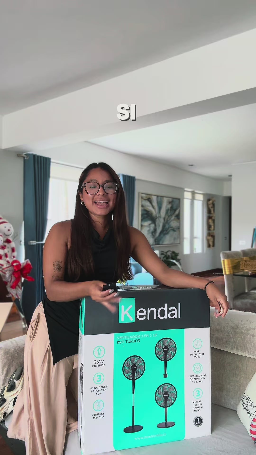 Ventilador Kendal KVP-TURBO3 3x1 - Aspas Dobles 14 - 55W - Control Remoto y  Pantalla LED