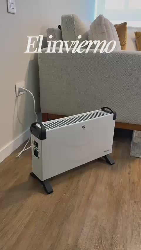 Estufa Panel Convector Potencia 2000w Cobertura 20m2 Temperatura Regulable Blanca