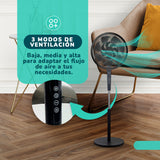 Ventilador Kendal KVP-TURBO3 3x1 - Aspas Dobles 14 - 55W - Control Remoto y  Pantalla LED